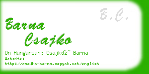 barna csajko business card